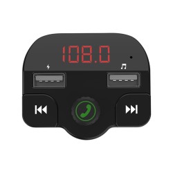 MODULATOR AUTO FM SPACER, Bluetooth 5.0, 2xUSB max. 5V/3.1A, 12V-24V, max. 10-15m, mic max. 0-1m, format MP3/WMA, 206 canale 87.