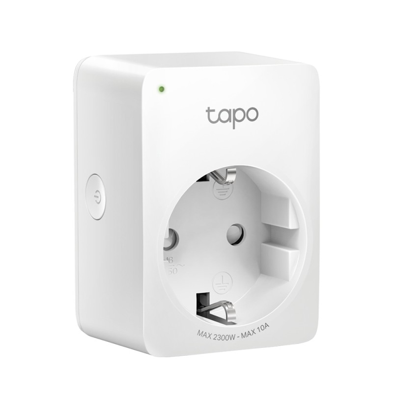PRIZA inteligenta TP-LINK, Schuko x 1, conectare prin Schuko (T), 10 A, programare prin smartphone, Bluetooth, WiFi, alb "Tapo P