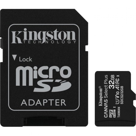 CARD MicroSD KINGSTON, 32 GB, microSDHC, clasa 10, standard UHS-I U1, "SDCS2/32GB" (timbru verde 0.03 lei)