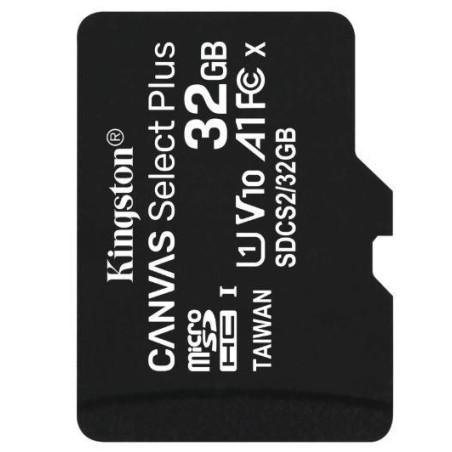 CARD MicroSD KINGSTON, 32 GB, microSDHC, clasa 10, standard UHS-I U1, "SDCS2/32GBSP" (timbru verde 0.03 lei)