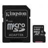 CARD MicroSD KINGSTON, 64 GB, microSDXC, clasa 10, standard UHS-I U1, "SDCS2/64GB" (timbru verde 0.03 lei)