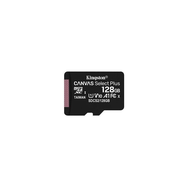 CARD MicroSD KINGSTON, 128 GB, microSDXC, clasa 10, standard UHS-I U1, "SDCS2/128GBSP" (timbru verde 0.03 lei)
