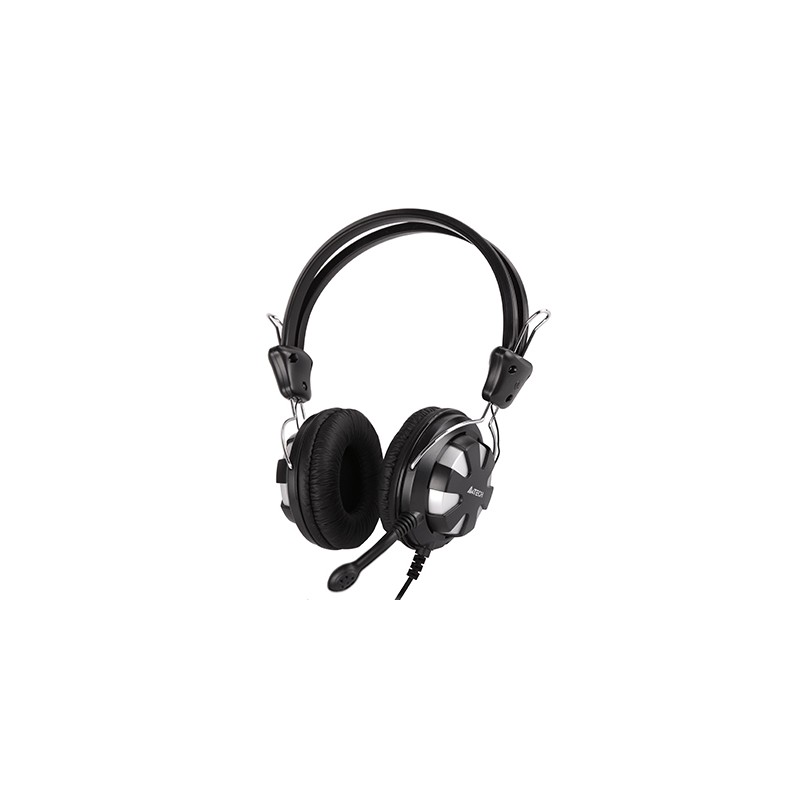 CASTI A4tech, "ComfortFit", cu fir, standard, utilizare multimedia, microfon pe brat, conectare prin Jack 3.5 mm x 2, negru / ar
