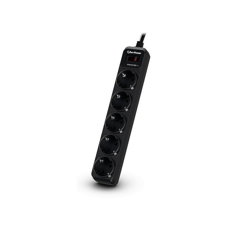 PRELUNGITOR CYBER POWER, Schuko x 5, conectare prin Schuko (T), cablu 1.8 m, 10 A, protectie supratensiune, negru, "B0520SCO-DE"
