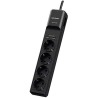 PRELUNGITOR CYBER POWER, Schuko x 4, conectare prin Schuko (T), USB x 2, cablu 1.8 m, 10 A, protectie supratensiune, negru, "P04