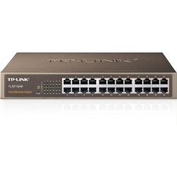 SWITCH TP-LINK 24 porturi 10/100Mbps. carcasa metalica, desktop/rackmount "TL-SF1024D" (timbru verde 2 lei)