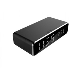CEAS digital + ALIMENTATOR wireless GEMBIRD, display LCD ora/data/alarma/temperatura, black, "DAC-WPC-01" (timbru verde 0.18 lei