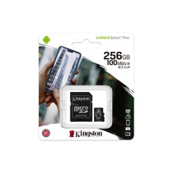 CARD MicroSD KINGSTON, 256 GB, microSDXC, clasa 10, standard UHS-I U3, "SDCS2/256GB" (timbru verde 0.03 lei)