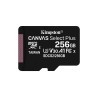 CARD MicroSD KINGSTON, 256 GB, microSDXC, clasa 10, standard UHS-I U3, "SDCS2/256GBSP" (timbru verde 0.03 lei)