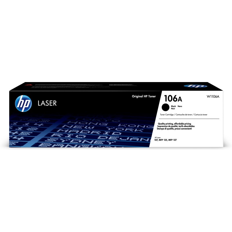 Toner Original HP Black, nr.106A, pentru LaserJet 107|MFP 135|MFP 137, 1K, (timbru verde 1.2 lei) , "W1106A"