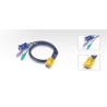 CABLU KVM ATEN, convertor Serial la Video  + PS/2, conector 1: SPHD-15 (T); conector 2: VGA (T), PS/2 x 2, "2L-5202P" (timbru ve