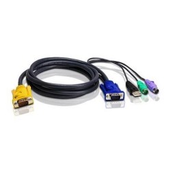 CABLU KVM ATEN, convertor Serial la Video + USB + PS/2, conector 1: SPHD-18 (T); conector 2: VGA (T), PS/2 x 2, USB (T), "2L-530