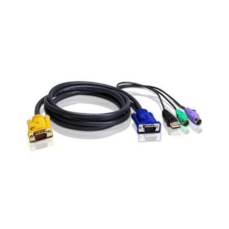 CABLU KVM ATEN, convertor Serial la Video + USB + PS/2, conector 1: SPHD-18 (T); conector 2: VGA (T), PS/2 x 2, USB (T), "2L-530