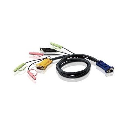 CABLU KVM ATEN convertor Serial- video+ USB, conector tip SPHD-15 (T) | 3.5 mm Jack (T) x 2, "2L-5305U" (timbru verde 0.8 lei)