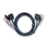 CABLU KVM ATEN cablu 3 in 1, conector tip USB (T) | 3.5 mm Jack (T) x 2 | DVI-D (T), "2L-7D02U" (timbru verde 0.8 lei)
