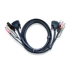 CABLU KVM ATEN cablu 3 in 1, conector tip USB (T) | 3.5 mm Jack (T) x 2 | DVI-D (T), "2L-7D05U" (timbru verde 0.8 lei)