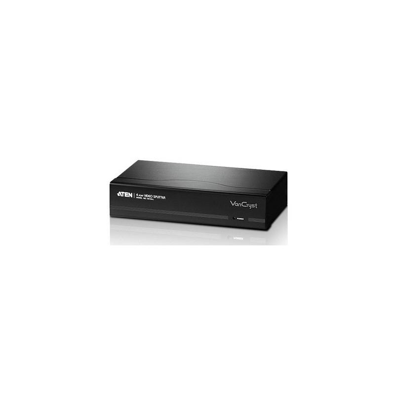 SPLITTER video ATEN, split 4 monitoare la 1 PC, conector 1: VGA (T); conector 2: VGA (M) x 4, "VS134A-A7-G" (timbru verde 0.8 le