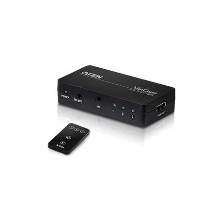 SWITCH video ATEN, switch 3 device la 1 Monitor, conector 1: HDMI (M) x 3; conector 2: HDMI (M), "VS381-AT" (timbru verde 0.8 le