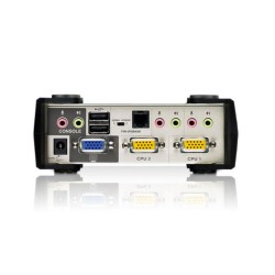 SWITCH KVM si HUB USB ATEN, control 2 PC la 1 KVM, conector 1: SPHD-15 (M) x 2, 3.5 mm Jack (M) x 4; conector 2: USB (M) x 4, VG