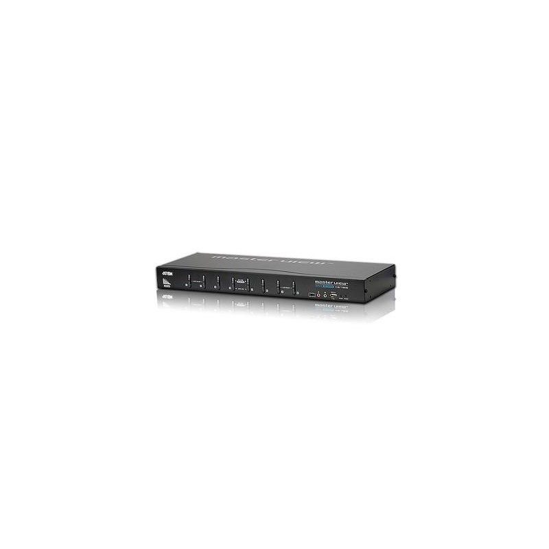 SWITCH KVM | hub USB ATEN control 8 PC la 1 KVM, conector tip DVI-I (M) x 8 | USB Type B (M) x 8 | 3.5 mm Jack (M) x 16, "CS1768