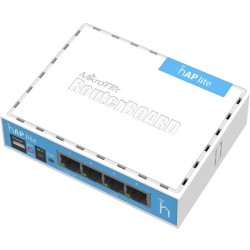 ACCESS Point Mikrotik wireless interior 300 Mbps, port 10/100 x 4, antena interna x 2, fara PoE, 2.4 GHz, "RB941-2ND"  (timbru v