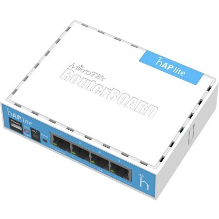 ACCESS Point Mikrotik wireless interior 300 Mbps, port 10/100 x 4, antena interna x 2, fara PoE, 2.4 GHz, "RB941-2ND"  (timbru v
