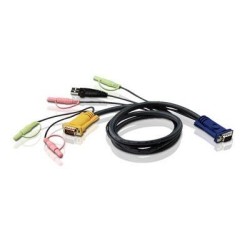CABLU KVM ATEN, convertor Serial la Video + USB+ Audio Plugs(Mic &amp; Speaker), conector 1: SPHD-15 Male "2L-5302U" (timbru ver