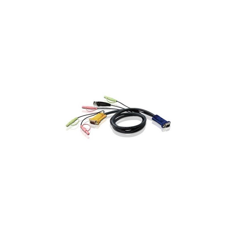 CABLU KVM ATEN, convertor Serial la Video + USB+ Audio Plugs(Mic &amp; Speaker), conector 1: SPHD-15 Male "2L-5302U" (timbru ver