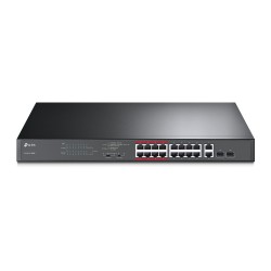 SWITCH TP-LINK 16 porturi 10/100 Mbps POE, 2 porturi 10/100/1000 Mbps, 2 porturi SFP Gigabit, carcasa metalica, rackabil "TL-SL1