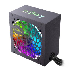 SURSA NJOY Freya 700, 700 W, ATX 12V V2.3, fan RGB 120 mm x 1, 80 PLUS Bronze - compatibila, "PSAT-070ARAF-BU01B" (timbru verde 