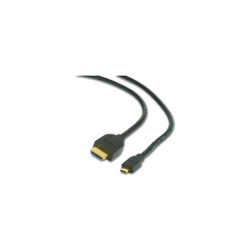 CABLU video GEMBIRD, adaptor HDMI (T) la Micro-HDMI (T), 1.8m, conectori auriti, negru, "CC-HDMID-6" (timbru verde 0.18 lei)