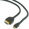 CABLU video GEMBIRD, adaptor HDMI (T) la Micro-HDMI (T), 1.8m, conectori auriti, negru, "CC-HDMID-6" (timbru verde 0.18 lei)