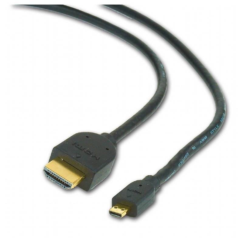 CABLU video GEMBIRD, adaptor HDMI (T) la Micro-HDMI (T), 3m, conectori auriti, negru, "CC-HDMID-10" (timbru verde 0.18 lei)