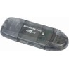 CARD READER extern GEMBIRD, interfata USB 2.0, citeste/scrie: SD, MMC, RS-MMC; plastic, negru-transparent, "FD2-SD-1" (timbru ve