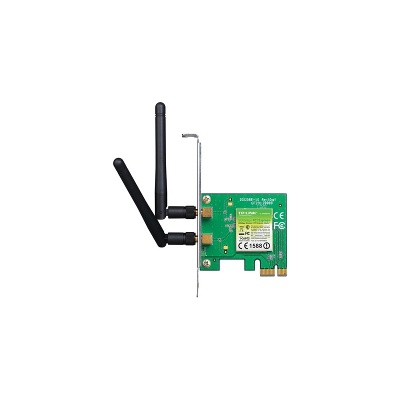 PLACA RETEA TP-LINK , intern wireless 2.4 GHz, PCI-E, port, 300 Mbps, antena externa detasabila x 2, "TL-WN881ND"