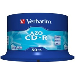 CD-R VERBATIM  700MB, 80min, viteza 52x,  50 buc, spindle, "AZO Crystal " "43343"