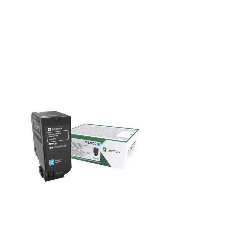 Toner Original Lexmark Cyan, 75B20C0, pentru CS727|CS728|CX727, 10K, (timbru verde 1.2 lei) , "75B20C0"