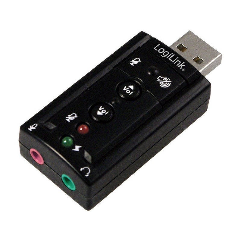 PLACA de SUNET Logilink, extern, 7.1, interfata USB 2.0, conectori 3.5 mm jack, "UA0078" (timbru verde 0.18 lei)