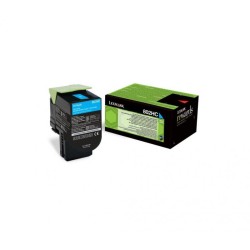 Toner Original Lexmark Cyan, 80C2HCE, pentru CX410|CX510, 3K, (timbru verde 1.2 lei) , "80C2HCE"