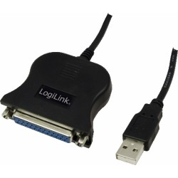 CABLU USB LOGILINK adaptor, USB 2.0 (T) la Paralel (D-Sub 25-pin), 1.5m, conecteaza port USB cu imprimanta cu port paralel, negr