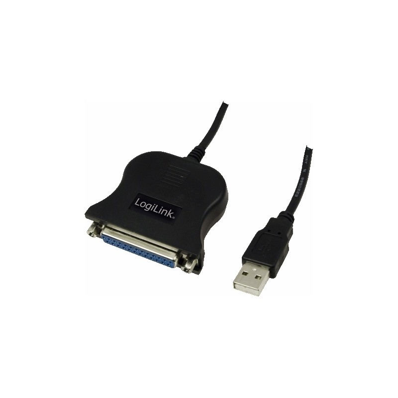 CABLU USB LOGILINK adaptor, USB 2.0 (T) la Paralel (D-Sub 25-pin), 1.5m, conecteaza port USB cu imprimanta cu port paralel, negr