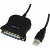 CABLU USB LOGILINK adaptor, USB 2.0 (T) la Paralel (D-Sub 25-pin), 1.5m, conecteaza port USB cu imprimanta cu port paralel, negr