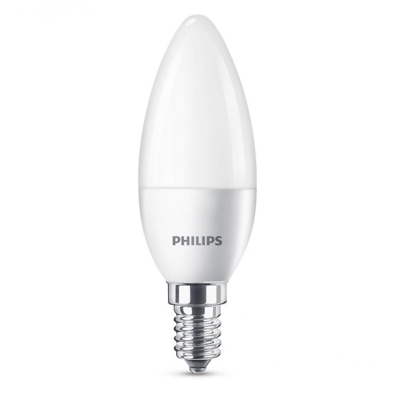 BEC LED Philips, soclu E14, putere 5.5W, forma lumanare, lumina alb calda, alimentare 220 - 240 V, "000008718696474983" (timbru 