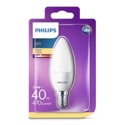 BEC LED Philips, soclu E14, putere 5.5W, forma lumanare, lumina alb calda, alimentare 220 - 240 V, "000008718696474983" (timbru 