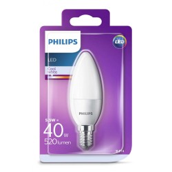 BEC LED Philips, soclu E14, putere 5.5W, forma lumanare, lumina alb calda, alimentare 220 - 240 V, "000008718696543542" (timbru 