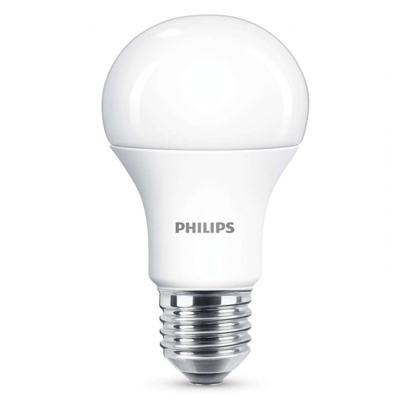 BEC LED Philips, soclu E27, putere 11W, forma clasic, lumina alb calda, alimentare 220 - 240 V, "000008718696577059" (timbru ver