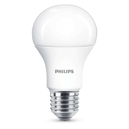 BEC LED Philips, soclu E27, putere 11W, forma clasic, lumina alb calda, alimentare 220 - 240 V, "000008718696577059" (timbru ver