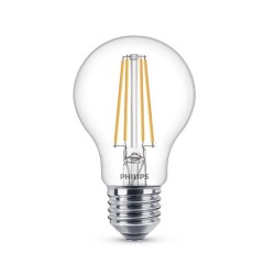 BEC LED Philips, soclu E27, putere 7W, forma clasic, lumina alb calda, alimentare 220 - 240 V, "000008718696742419" (timbru verd