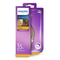 BEC LED Philips, soclu E14, putere 5W, forma flacara, lumina alb calda, alimentare 220 - 240 V, "000008718696750780" (timbru ver