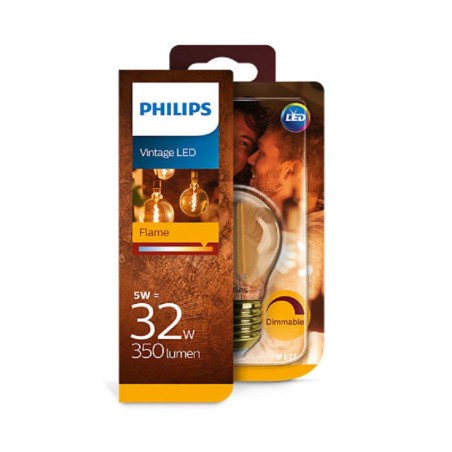 BEC LED Philips, soclu E27, putere 5W, forma clasic, lumina alb calda, alimentare 220 - 240 V, "000008718696814116" (timbru verd